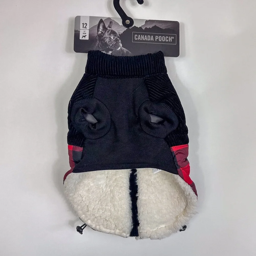 Canada Pooch Black & Plaid Cold Alert Technology Winter Dog Coat